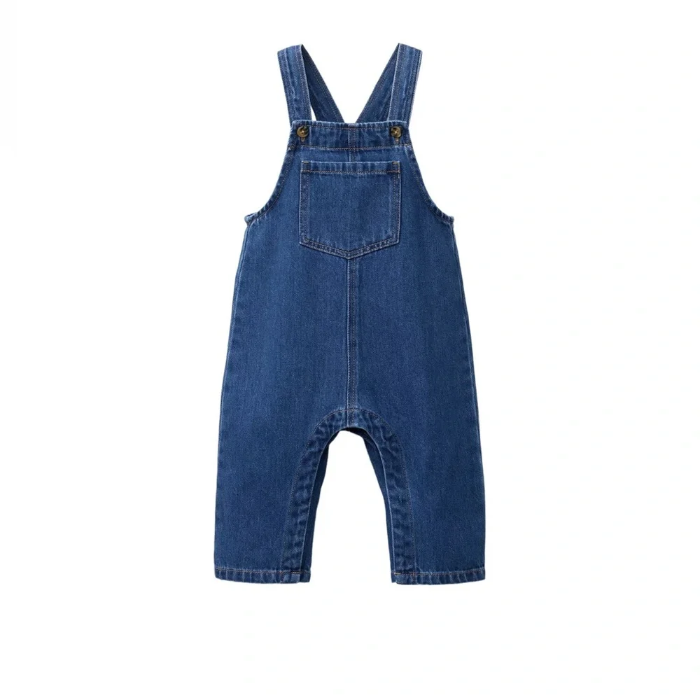Zara Kids Blue Denim Overalls - Classic Pinafore. NWOT 6-9m